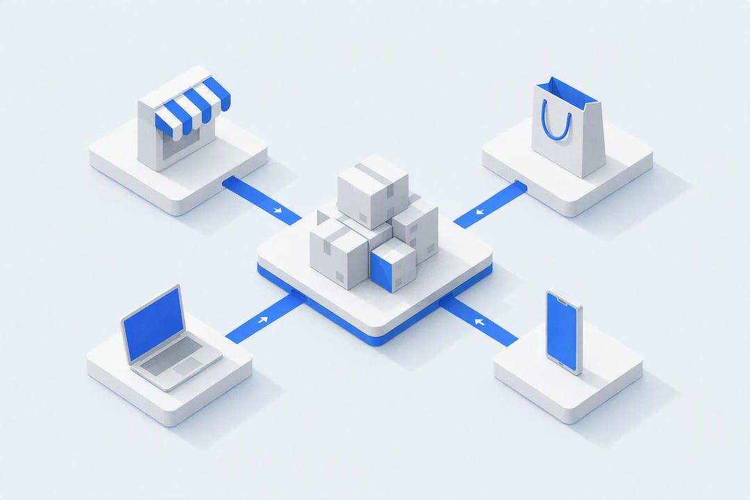 Isometric multichannel fulfillment title card