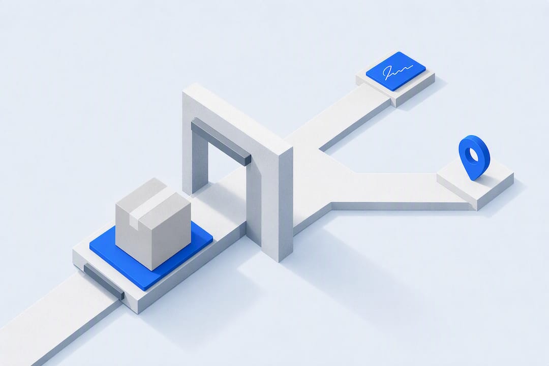 Isometric signature-required shipping title card