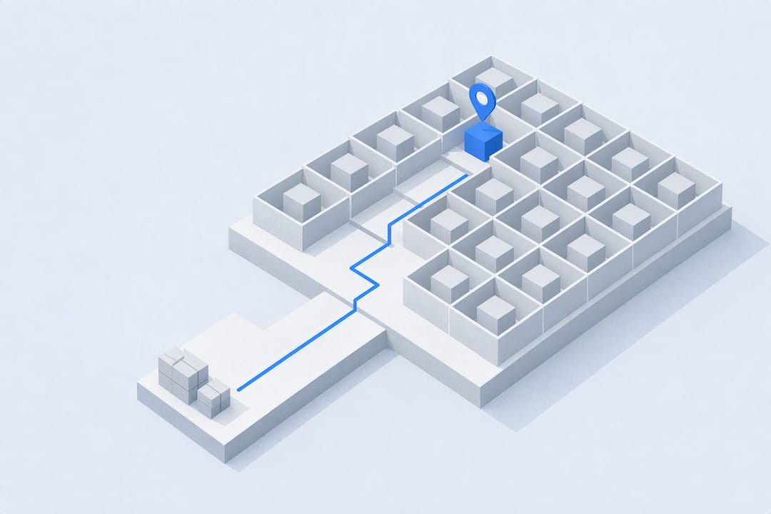 Isometric bin location system title illustration